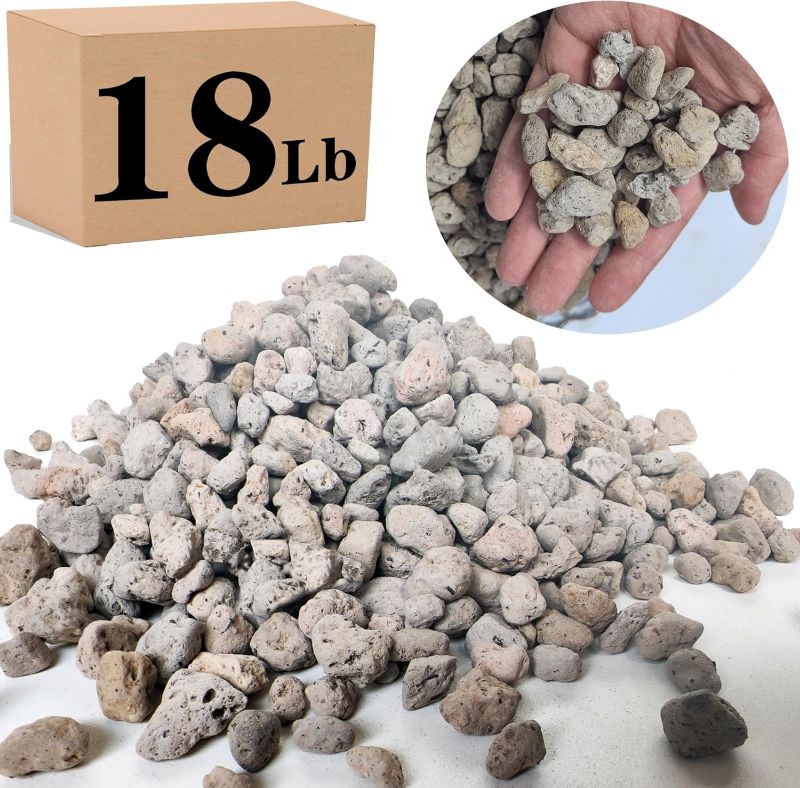 Photo 1 of Voulosimi Garden Pumice Rock Horticultural Cactus Bonsai Succulent Soil Additive for Plants, Landscaping, Vase Fillers (1/2 inch, 18 LB)