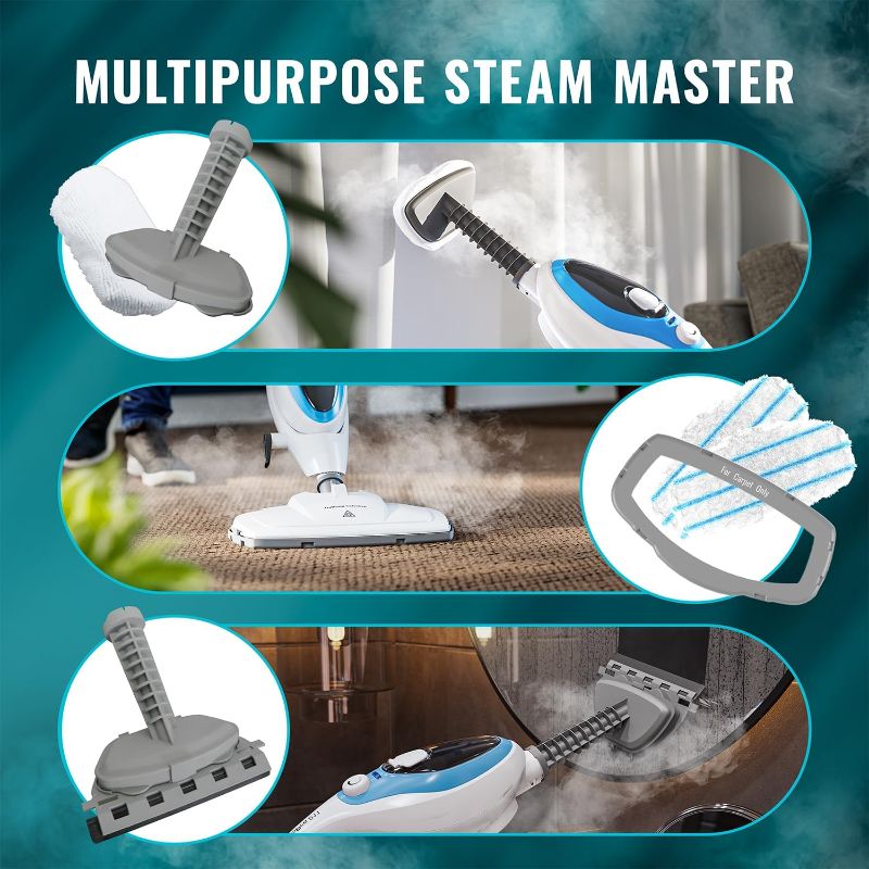 Photo 1 of PurSteam 10-in-1 Steam Mop, Floor Steamer with Detachable Handheld Steam Cleaner for Tile, Hardwood Floors
