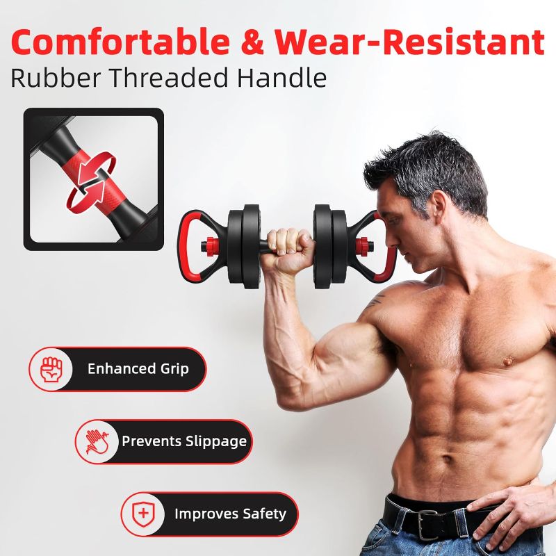 Photo 1 of Adjustable Dumbbell Set, 40lbs or 60lbs Free Weights Set with Connector, 2 in 1 or 4 in 1 Changeable Dumbbells and Barbell for Exercise and Fitness