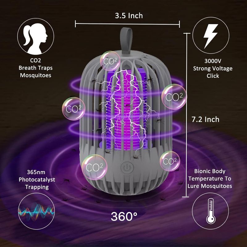 Photo 1 of Bug Zapper Indoor,Mosquito Zapper,2024 Upgraded Powerful Indoor Bug Zapper for Home, Garden, Patio,Outdoor Camping