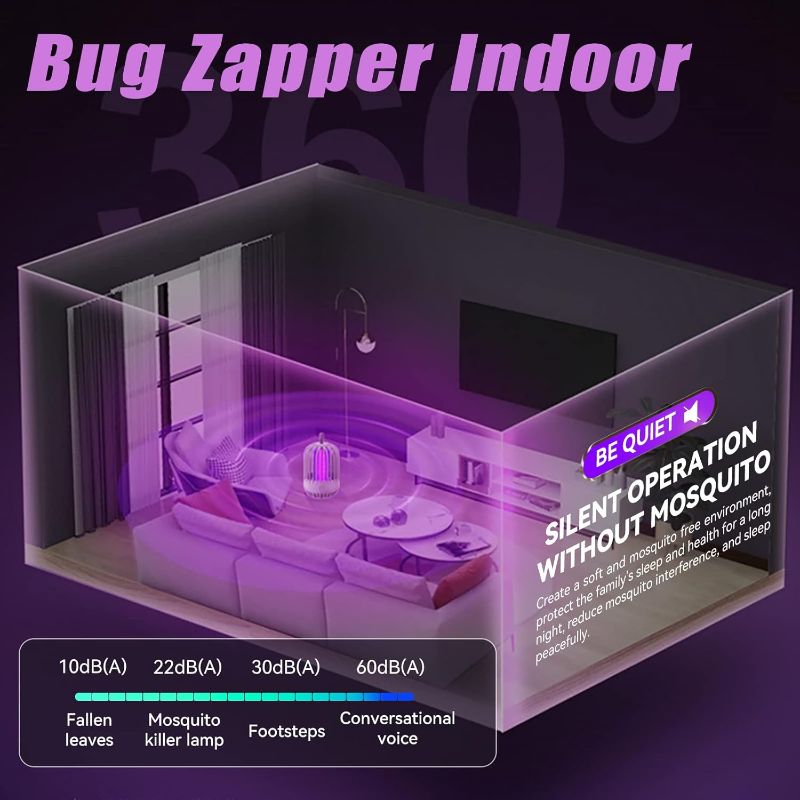 Photo 1 of Bug Zapper Indoor,Mosquito Zapper,2024 Upgraded Powerful Indoor Bug Zapper for Home, Garden, Patio,Outdoor Camping