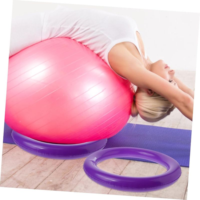 Photo 1 of Yoga Ball Base Balance Ball Chair Fitness Ball Seat Universal Stability Stand Round Inflatable Ring Base for Exercise Ball Home Gym Office
