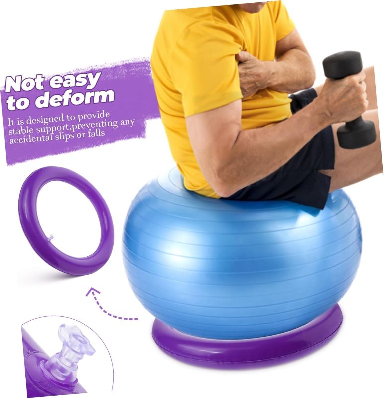 Photo 1 of Yoga Ball Base Balance Ball Chair Fitness Ball Seat Universal Stability Stand Round Inflatable Ring Base for Exercise Ball Home Gym Office