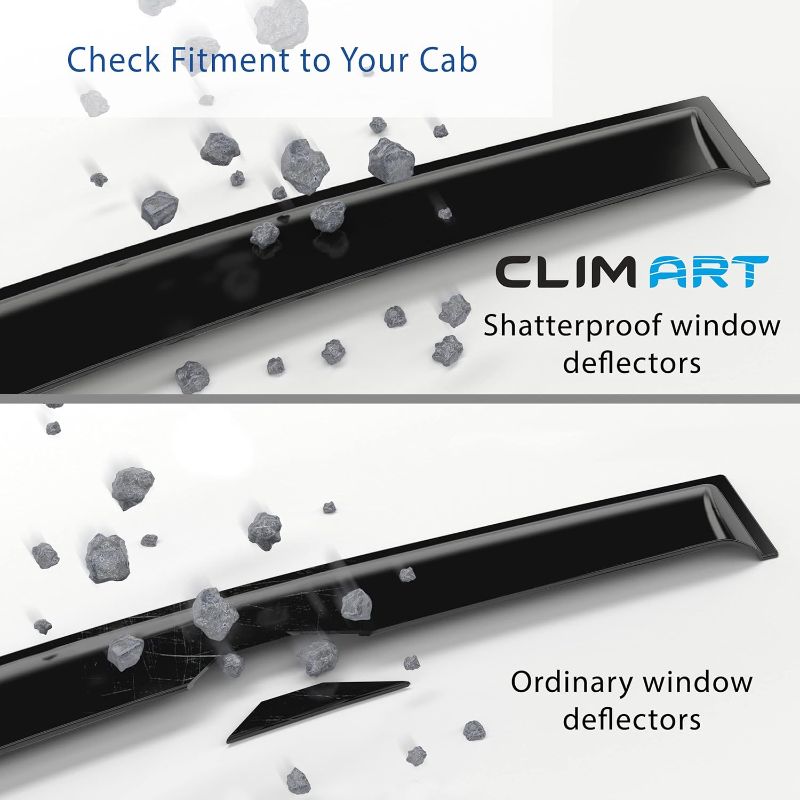 Photo 1 of CLIM ART Incredibly Durable Rain Guards for Jeep Wagoneer L 2023-2025, Original Tape-on Window Deflectors, Vent Deflector, Window Visors, Car Accessories, 4 pcs. - 422362