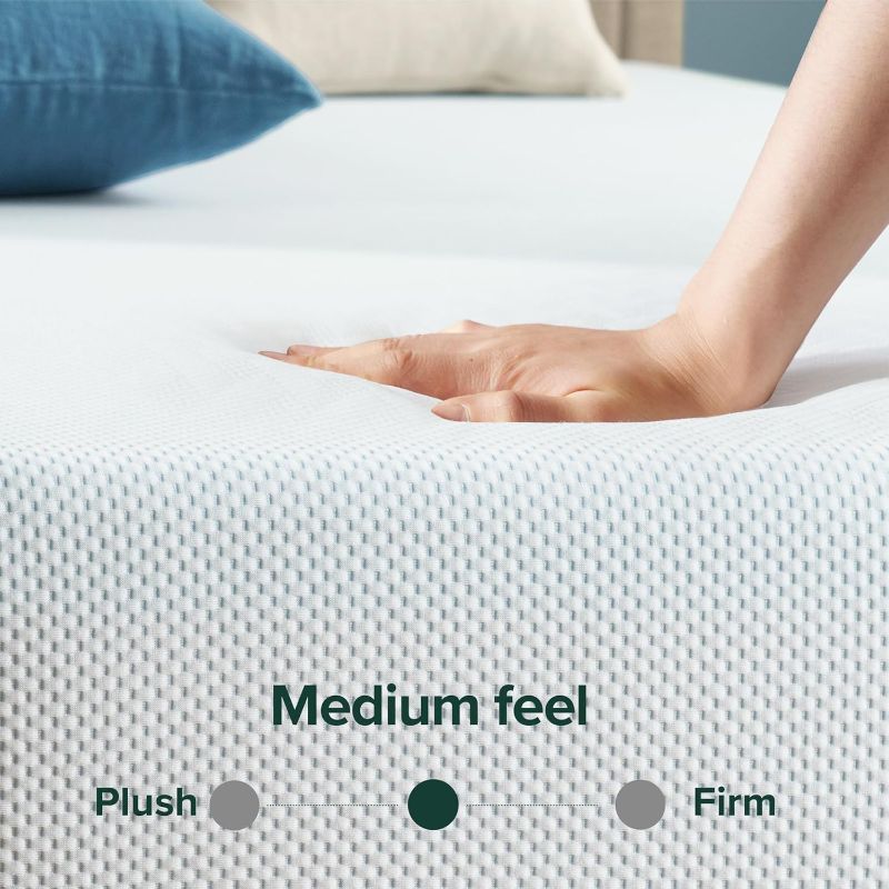 Photo 1 of Twin - ZINUS 10 Inch Green Tea Cooling Memory Foam Mattress [New Version], Twin, Fiberglass Free, Medium Firmness, Cooling Gel Foam, Certified Safe Foams & Fabric, Mattress in A Box