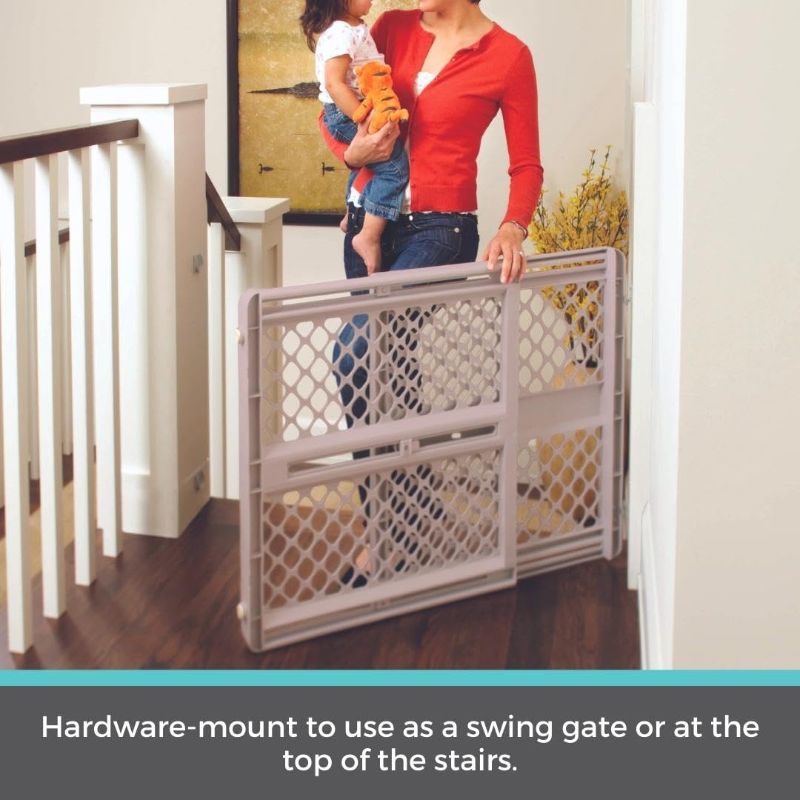 Photo 1 of Toddleroo by North States - Supergate Ergo Baby Gate: Plastic Baby Gate for Stairs & Doorways - Adjustable Indoor Safety Gate - Made in USA - 26 to 42 Inches Wide - 26 Inches Tall - Sand
