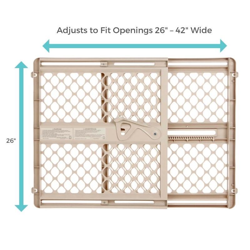 Photo 1 of Toddleroo by North States - Supergate Ergo Baby Gate: Plastic Baby Gate for Stairs & Doorways - Adjustable Indoor Safety Gate - Made in USA - 26 to 42 Inches Wide - 26 Inches Tall - Sand
