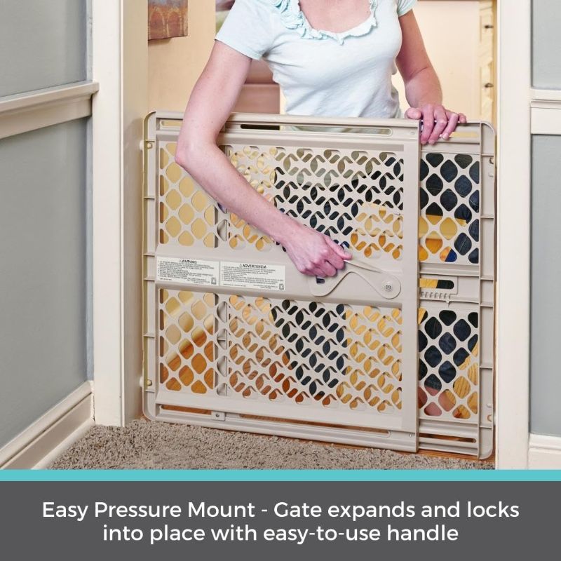 Photo 1 of Toddleroo by North States - Supergate Ergo Baby Gate: Plastic Baby Gate for Stairs & Doorways - Adjustable Indoor Safety Gate - Made in USA - 26 to 42 Inches Wide - 26 Inches Tall - Sand
