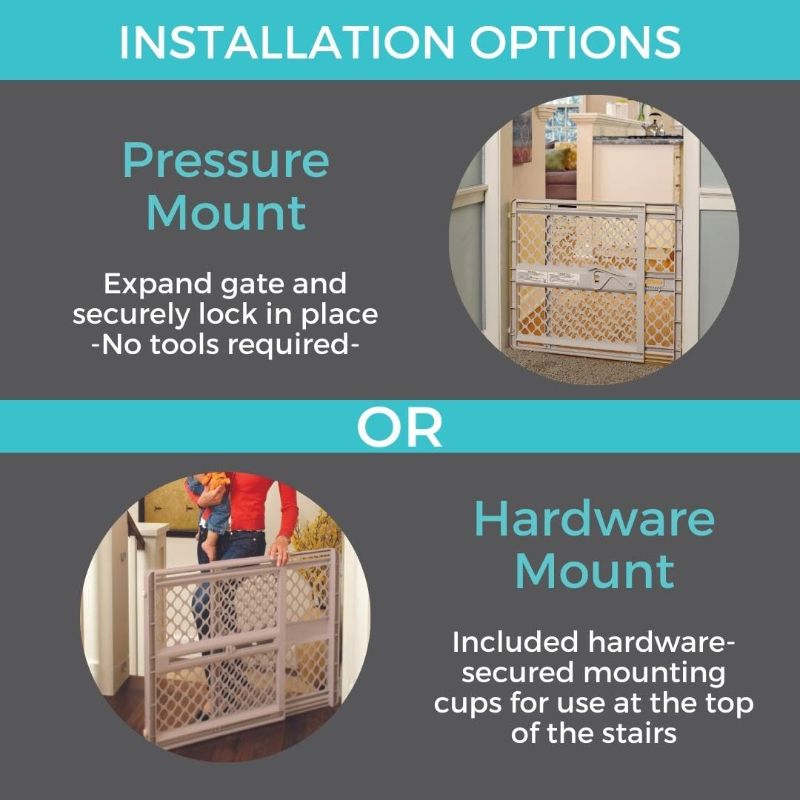 Photo 1 of Toddleroo by North States - Supergate Ergo Baby Gate: Plastic Baby Gate for Stairs & Doorways - Adjustable Indoor Safety Gate - Made in USA - 26 to 42 Inches Wide - 26 Inches Tall - Sand