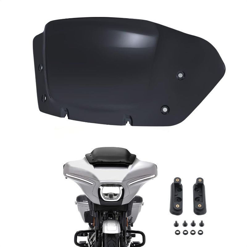 Photo 1 of 10" Wave Windshield Windscreen Wind Splitter Compatible for Harley Street Glide FLHX, CVO Street Glide FLHXSE 2023 2024 (Black)