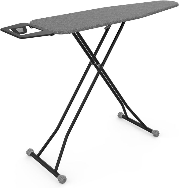 Photo 1 of Ironing Board Made in Europe | Iron Board with 4 Layered Cover & Pad, Height Adjustable up to 36" Features A Safety Iron Rest, 4 Steel Legs, for Home Laundry Room or Dorm Use
