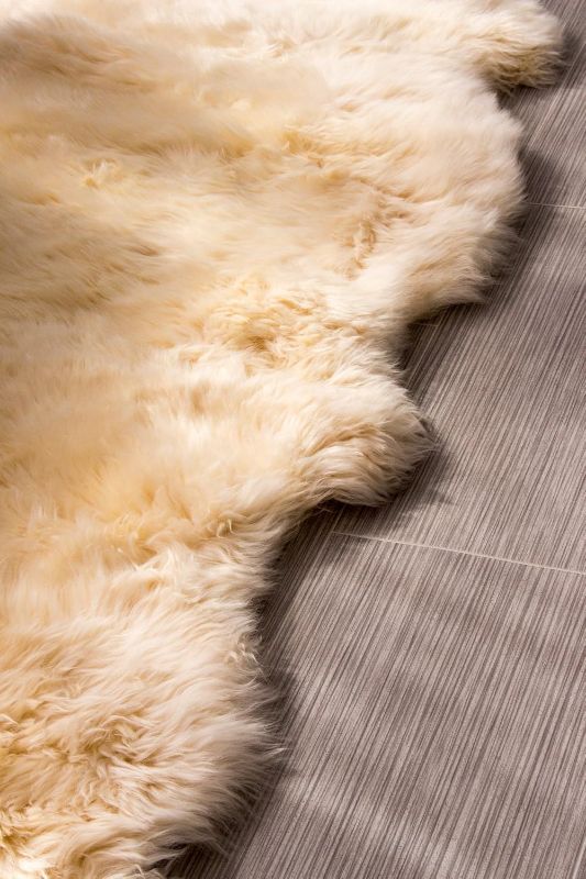 Photo 1 of Premium Champagne Sheepskin Rug Genuine Double 2x6ft Pelt Fluffy Fur Rug for Bedrooms