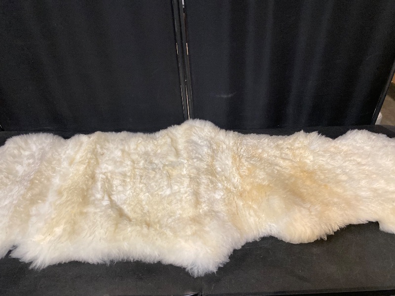 Photo 1 of Premium Champagne Sheepskin Rug Genuine Double 2x6ft Pelt Fluffy Fur Rug for Bedrooms