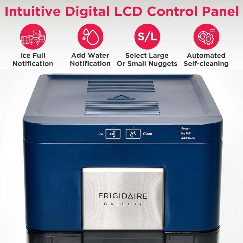 Photo 1 of FRIGIDAIRE Gallery EFIC255 Countertop Crunchy Chewable Nugget Ice Maker, 44lbs per Day, Auto Self Cleaning, 2.0 Gen, Navy