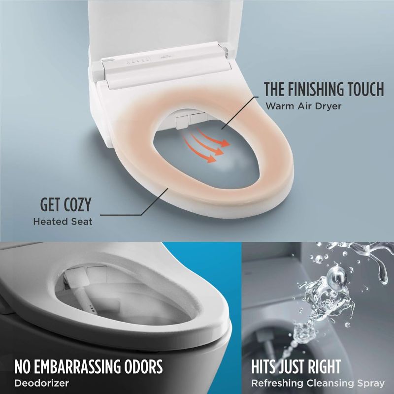Photo 1 of TOTO SW3084#01 WASHLET C5 Electronic Bidet Toilet Seat with PREMIST and EWATER+ Wand Cleaning, Elongated, Cotton White