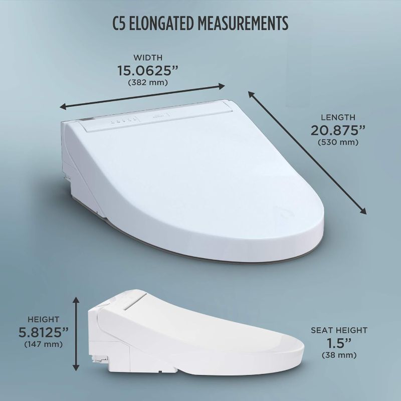Photo 1 of TOTO SW3084#01 WASHLET C5 Electronic Bidet Toilet Seat with PREMIST and EWATER+ Wand Cleaning, Elongated, Cotton White