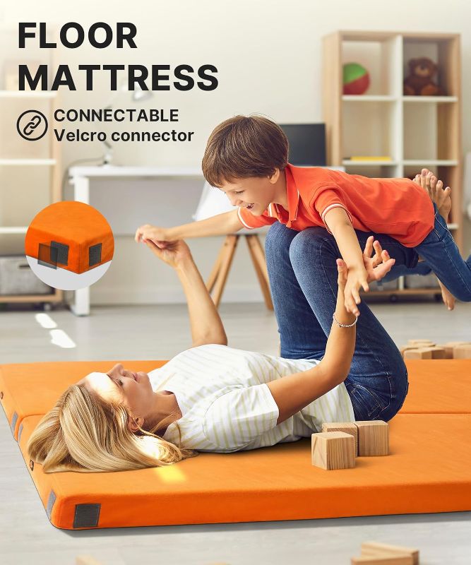 Photo 1 of 3 Inch GAIALOOP Thick Memory Foam Camping Mattress Sleeping Pad [Car/Tent/Cot] Glamping Portable Floor Mat Roll Up Futon Mattress for Guests Sleepover