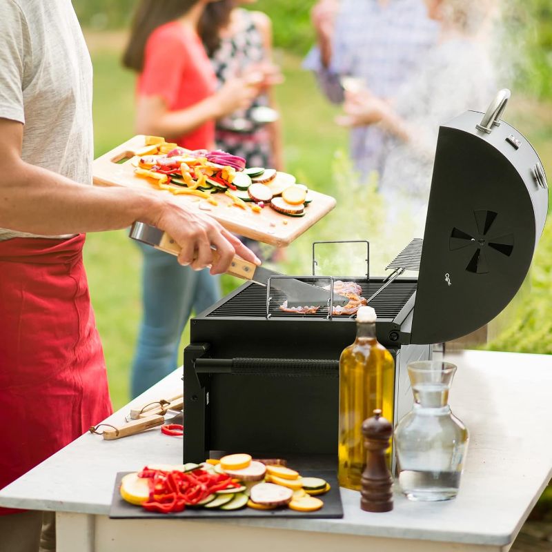 Photo 1 of Portable Charcoal Grill with Two Side Handles, Compact Outdoor Charcoal Grill for Travel, Picnic, Tailgate, and Campsite Cooking, CD-AMZ-1519, Black