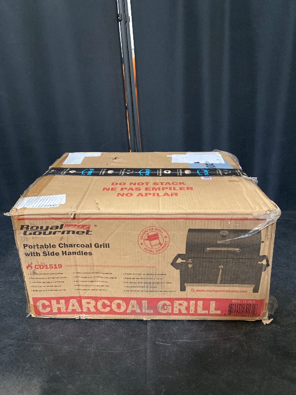 Photo 1 of Portable Charcoal Grill with Two Side Handles, Compact Outdoor Charcoal Grill for Travel, Picnic, Tailgate, and Campsite Cooking, CD-AMZ-1519, Black