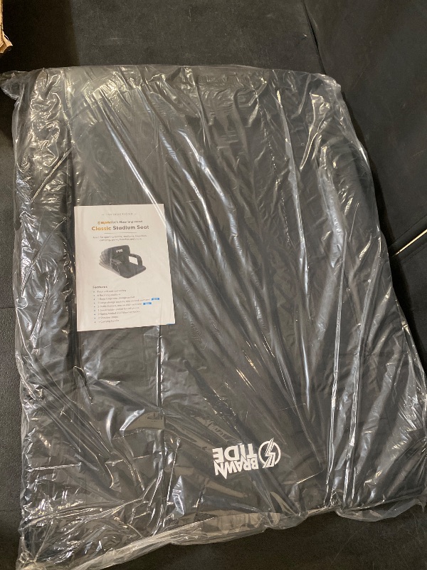Photo 1 of BRAWNTIDE Stadium Seat with Back Support - Comfy Cushion, Thick Padding, 2 Steel Bleacher Hooks, 4 Pockets, 2 Cup Holders, Reclining Back, Ideal Chair for Sport Events, Beaches, Camping, Concerts