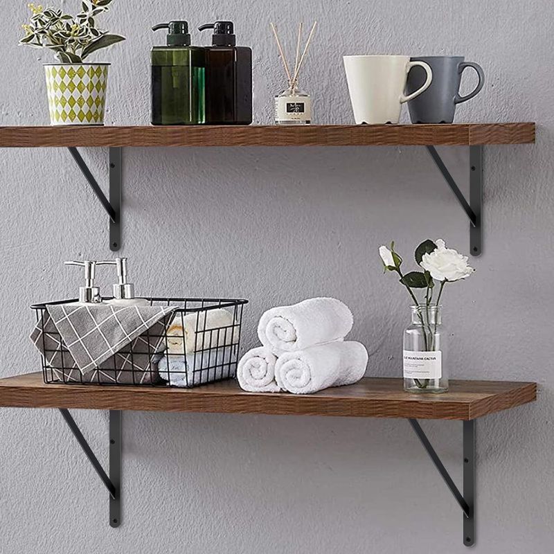 Photo 1 of 8 Pack L20 x H 12" Black Heavy Duty Shelf Brackets with Screws Metal Shelf Brackets Shelf Support Angle Brackets for Shelves L Brackets Heavy Duty...