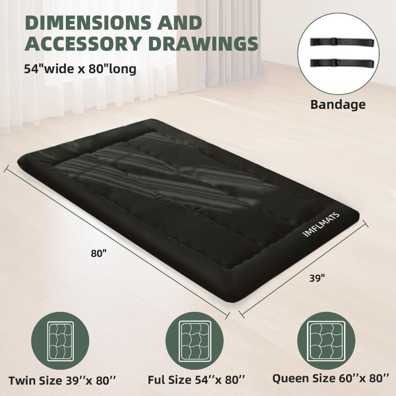 Photo 1 of imflmats Polyester Fiber Foldable Roll Up 100 High Density Comfortable Foam Futon Mattress Japanese Tatami Floor Sleeping Pad Thicken Guests Bed Dormitory...