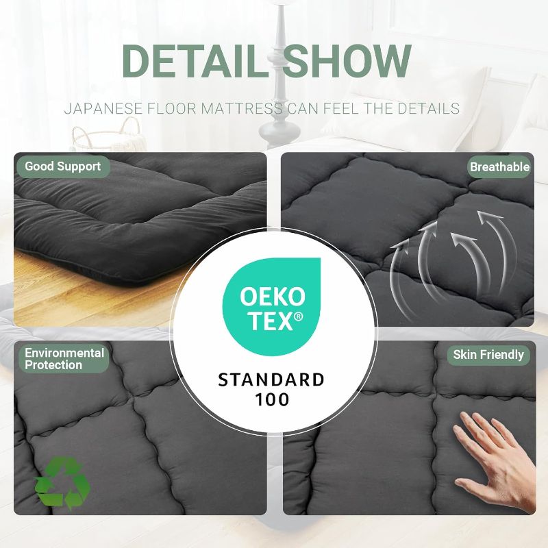 Photo 1 of imflmats Polyester Fiber Foldable Roll Up 100 High Density Comfortable Foam Futon Mattress Japanese Tatami Floor Sleeping Pad Thicken Guests Bed Dormitory...