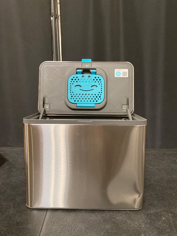 Photo 1 of Home Zone Living Kitchen Compost Bin with CleanAura, Stainless Steel, Small and Compact Design, Includes Placement Attachments, 5 Liter Capacity, Silver