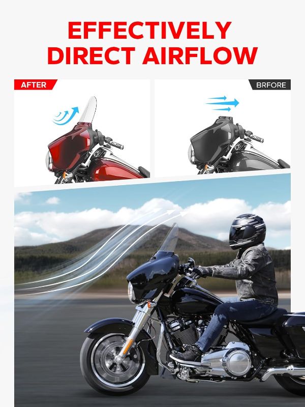 Photo 1 of Amazicha Windshield 13" Round Windscreen 2014-2023 Fit for Harley Davidson Touring Street Glide14-23, Electra Glide 14-22, Ultra Limited 14-24 and 14-later Tri Glide models (Except 23 FLHXSE)?Clear
