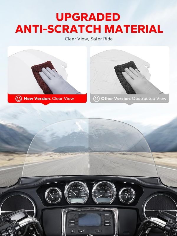Photo 1 of Amazicha Windshield 13" Round Windscreen 2014-2023 Fit for Harley Davidson Touring Street Glide14-23, Electra Glide 14-22, Ultra Limited 14-24 and 14-later Tri Glide models (Except 23 FLHXSE)?Clear