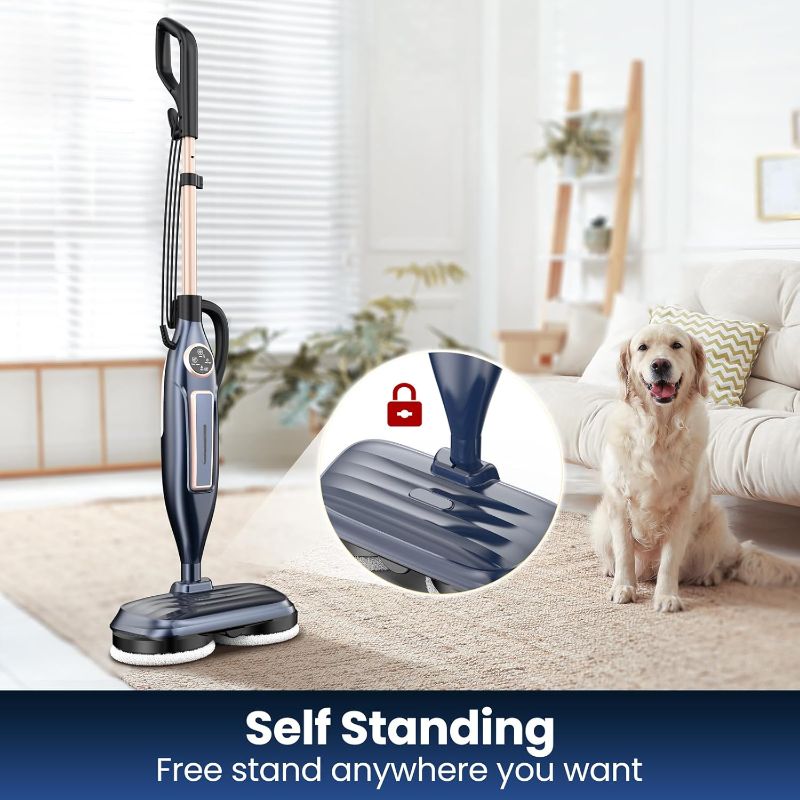 Photo 1 of DEVOAC VM6 Scrubbing Steam Mop with Rotating Mop Pads, 10 in 1 Steam Mop, Lightweight Spin Mop & 3 Steam Modes for Hard Floor Laminate Marble Floors