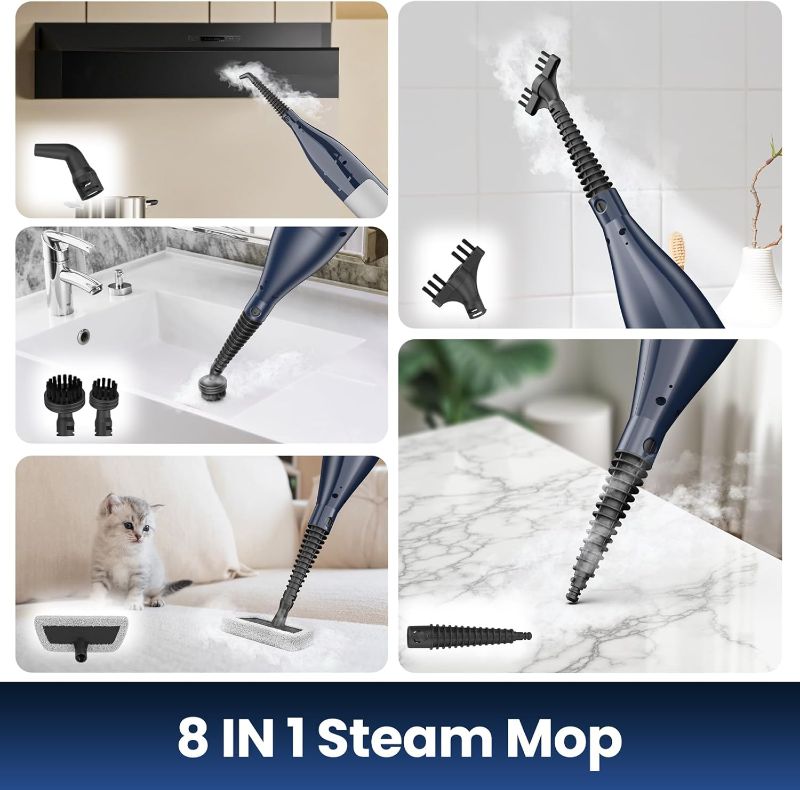 Photo 1 of DEVOAC VM6 Scrubbing Steam Mop with Rotating Mop Pads, 10 in 1 Steam Mop, Lightweight Spin Mop & 3 Steam Modes for Hard Floor Laminate Marble Floors