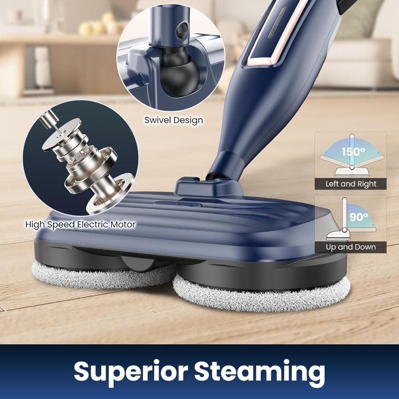 Photo 1 of DEVOAC VM6 Scrubbing Steam Mop with Rotating Mop Pads, 10 in 1 Steam Mop, Lightweight Spin Mop & 3 Steam Modes for Hard Floor Laminate Marble Floors