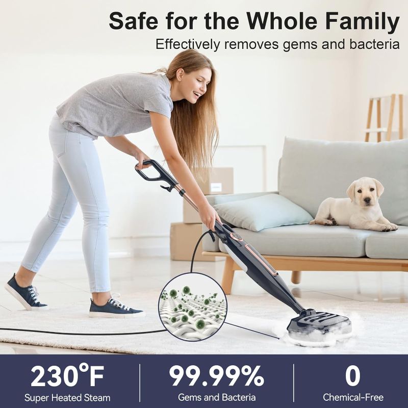 Photo 1 of DEVOAC VM6 Scrubbing Steam Mop with Rotating Mop Pads, 10 in 1 Steam Mop, Lightweight Spin Mop & 3 Steam Modes for Hard Floor Laminate Marble Floors