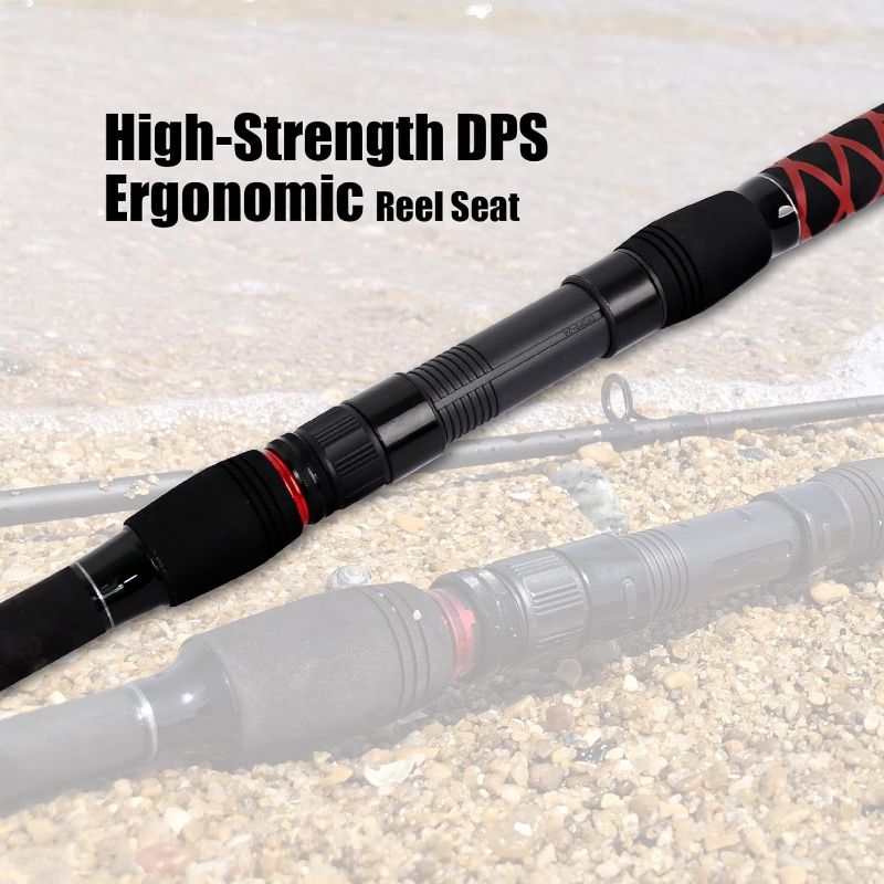 Photo 1 of Fiblink Surf Spinning Fishing Rod 2-Piece/3-Piece Carbon Fiber Travel Fishing Rod (9-Feet / 11-Feet & 12-Feet & 15-Feet)