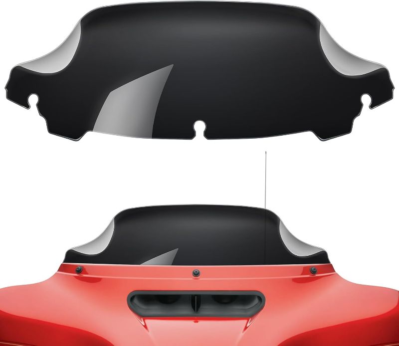 Photo 1 of Amazicha Black 7" Wave Windshield Windscreen Compatible for 2014-2023 Harley Davidson Touring Street Glide/Electra Glide/Ultra Limited/Tri Glide FLHT FLHX FLHXS FLHTK