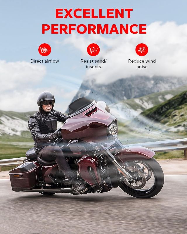 Photo 1 of Amazicha Black 7" Wave Windshield Windscreen Compatible for 2014-2023 Harley Davidson Touring Street Glide/Electra Glide/Ultra Limited/Tri Glide FLHT FLHX FLHXS FLHTK