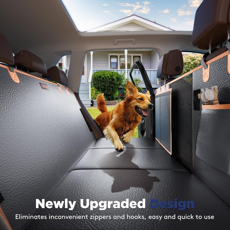 Photo 1 of FURTIME Dog Car Seat Cover for Back Seat, Upgraded PU Leather Back Seat Extender with Hard Bottom Holds 400LBS, Waterproof Anti-Scratch, Large Space Back Seat Cover for Car, SUV, Small Truck