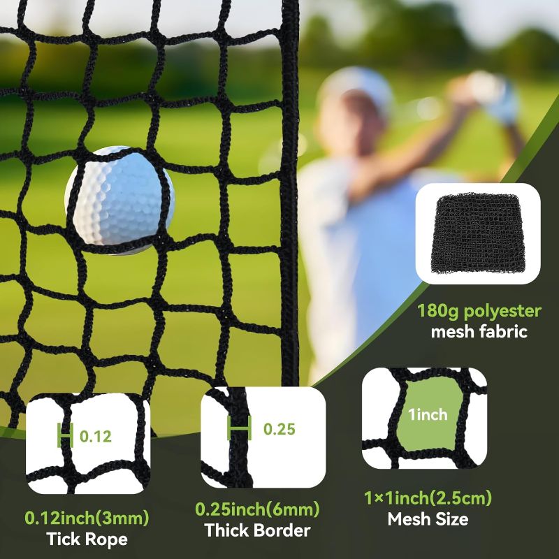 Photo 1 of Heavy Duty Golf Hitting Net - 10/15/20/25/30/40/50ft Indoor/Outdoor Nylon Netting, Ideal for Backyard & Garage Swing Training