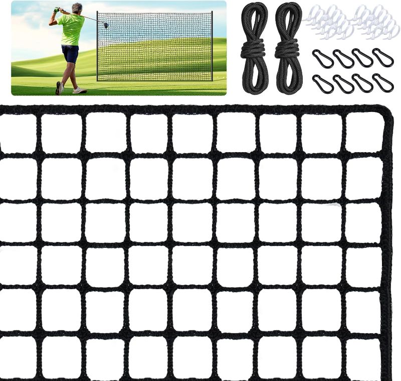 Photo 1 of Heavy Duty Golf Hitting Net - 10/15/20/25/30/40/50ft Indoor/Outdoor Nylon Netting, Ideal for Backyard & Garage Swing Training