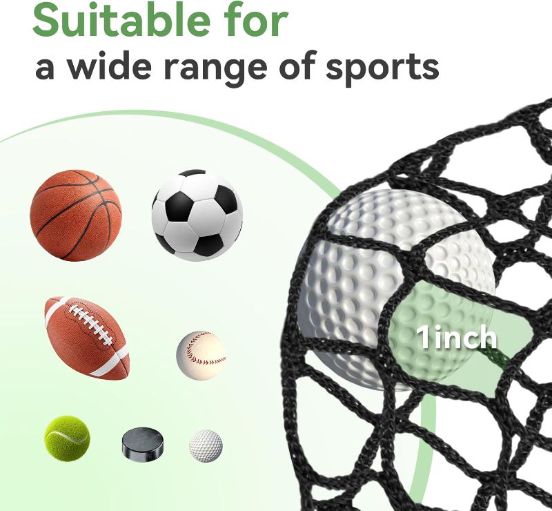Photo 1 of Heavy Duty Golf Hitting Net - 10/15/20/25/30/40/50ft Indoor/Outdoor Nylon Netting, Ideal for Backyard & Garage Swing Training