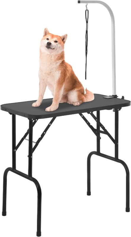 Photo 1 of BestPet 32in 36in Dog Grooming Table Foldable Home Pet Bathing Station with Adjustable Height Portable Drying Table with Arm Noose for Medium Small Dogs (32 Inch)