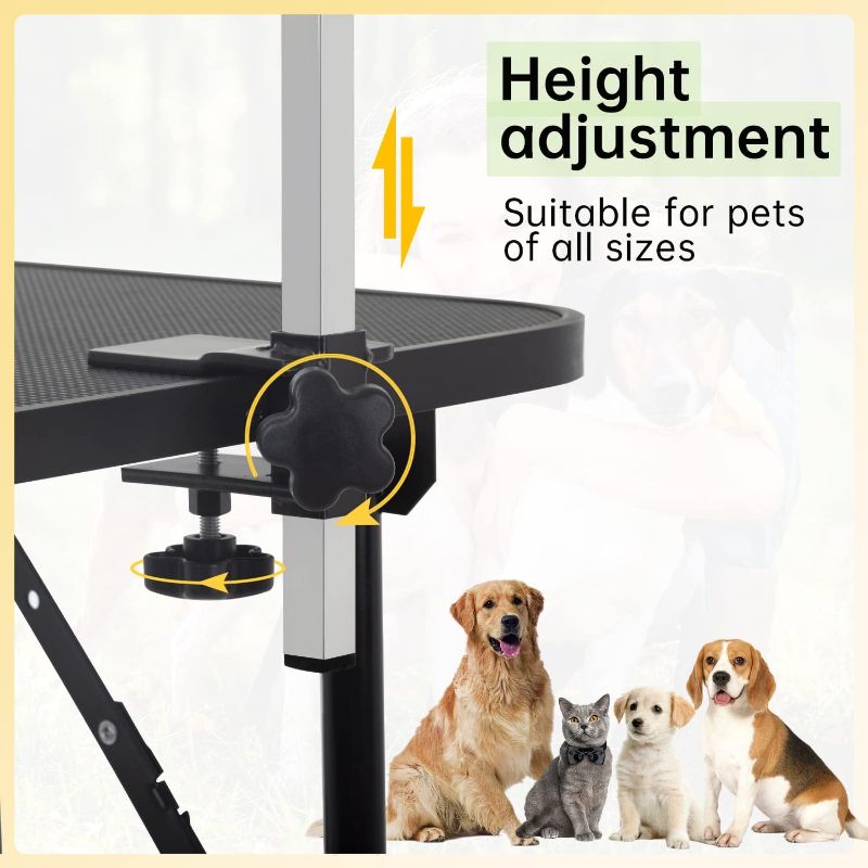 Photo 1 of BestPet 32in 36in Dog Grooming Table Foldable Home Pet Bathing Station with Adjustable Height Portable Drying Table with Arm Noose for Medium Small Dogs (32 Inch)