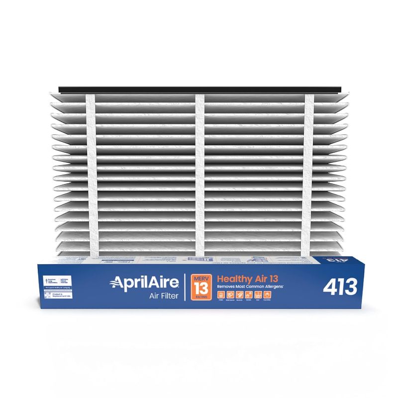 Photo 1 of AprilAire 413 Replacement Filter for AprilAire Whole House Air Purifiers - MERV 13, Healthy Home Allergy, 16x25x4 Air Filter (Pack of 2)