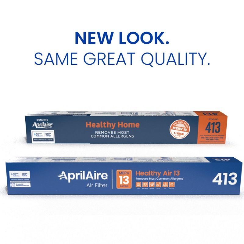 Photo 1 of AprilAire 413 Replacement Filter for AprilAire Whole House Air Purifiers - MERV 13, Healthy Home Allergy, 16x25x4 Air Filter (Pack of 2)