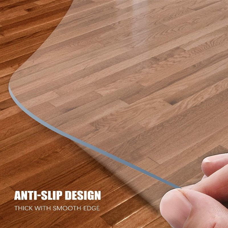 Photo 1 of Kuyal Clear Chair Mat, Hard Floor Use, 48" x 30" Transparent Office Home Floor Protector mat Chairmats (30" X 48" Rectangle)