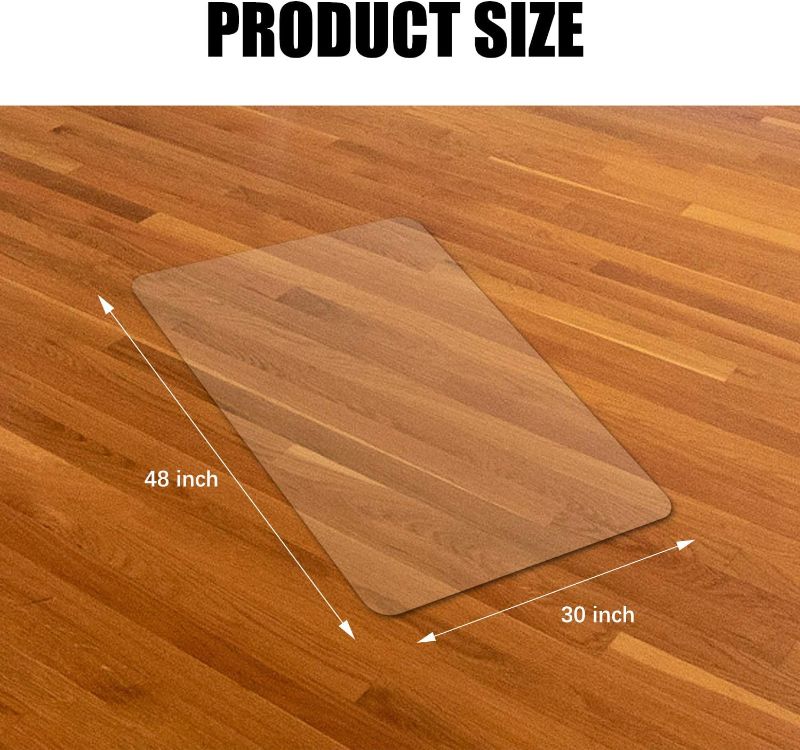Photo 1 of Kuyal Clear Chair Mat, Hard Floor Use, 48" x 30" Transparent Office Home Floor Protector mat Chairmats (30" X 48" Rectangle)