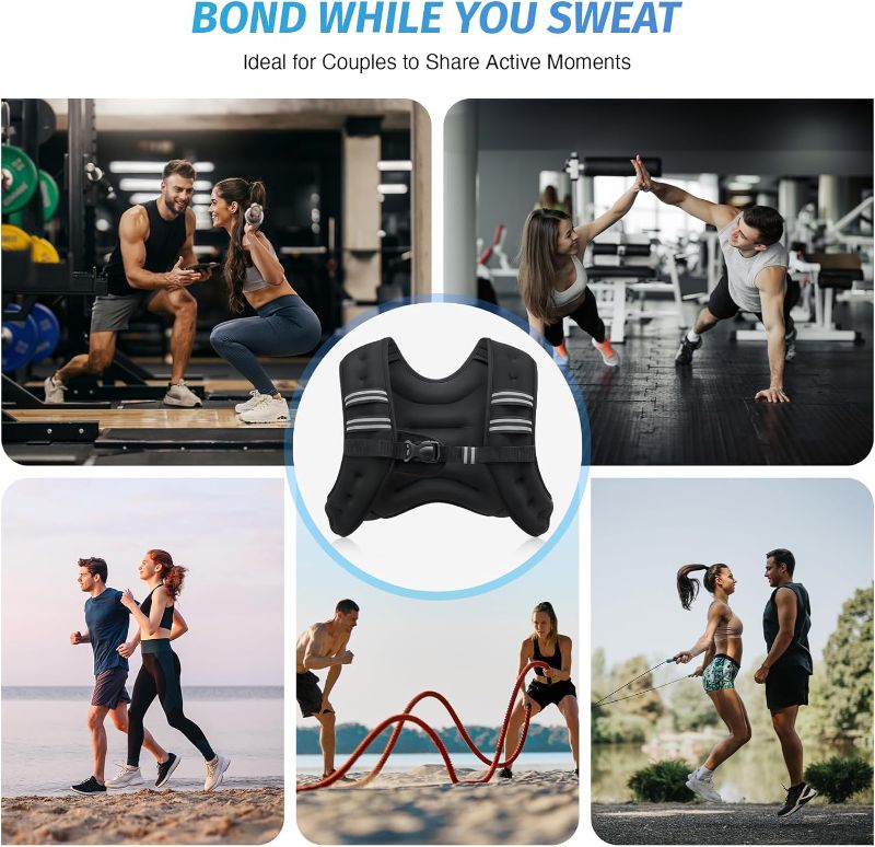 Photo 1 of ZELUS Weighted Vest, 6lb/8lb/12lb/16lb/20lb/25lb/30lb Weight Vest with Reflective Stripe for Workout, Strength Training, Running, Fitness, Muscle Building, Weight Loss, Weightlifting