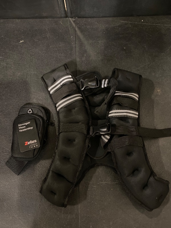 Photo 1 of ZELUS Weighted Vest, 6lb/8lb/12lb/16lb/20lb/25lb/30lb Weight Vest with Reflective Stripe for Workout, Strength Training, Running, Fitness, Muscle Building, Weight Loss, Weightlifting