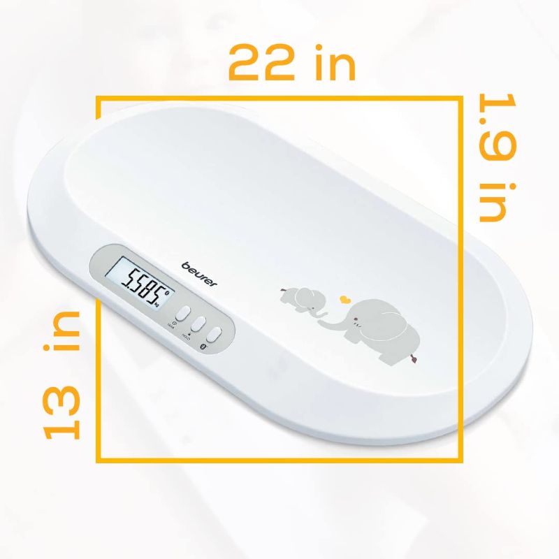 Photo 1 of Beurer BY90 Baby Scale, Pet Scale, Digital, with Measuring Tape, tracking weight with App | For: Infant, Newborn, Toddler /Puppy, Cat - Animals | LCD Display, weighs Lbs/Kg/Oz Highly accurate